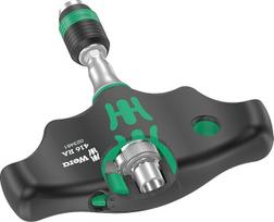 „Wera“ 05023461001 416 RA kryžminio rankenėlio bitų laikiklis su ratchet funkcija ir „Rapidaptor“ greito atjungimo griebtuvu, 1/4 colio, 45 mm, juodas/žalias