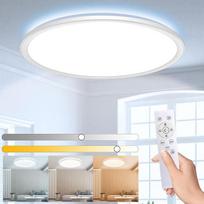 „Wholede“ 36 W, 3800 LM LED lubinis šviestuvas, plokščias, apvalus, su reguliuojamu apšvietimu ir infraraudonųjų spindulių nuotolinio valdymo pultu, 3000–6500 K, ypač plonas šviestuvas, skirtas virtuvei, svetainei, prieškambariui, miegamajam ir vonios kam