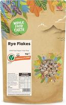 „Wholefood Earth“ rugių dribsniai, be GMO, veganiški, be pieno produktų, be pridėto cukraus, 1 kg