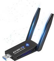 „Wi-Fi 6 AX1800“ belaidžio tinklo raktas, dviejų dažnių (5 GHz / 2,4 GHz), „Plug & Play“