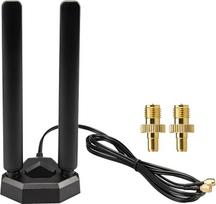 „WiFi 6E“ antenų rinkinys, 2,4 GHz, 5,8 GHz, 6 GHz, RP-SMA jungtis, magnetinis pagrindas, „WiFi SUB 6“ tinklo antena ir RP-SMA moteriškos jungties į TS9 vyrišką jungtį adapteris, skirtas „PCI-E“ belaidžiam maršrutizatoriui, prieigos taško stiprintuvui ir