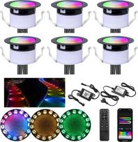 „WiFi RGBW+IC“ terasos įleidžiamasis grindų prožektorius, lauko LED, skersmuo 31 mm, 12 V mini prožektoriai, LED įleidžiamasis prožektorius, terasos apšvietimas, IP67 atsparus vandeniui, valdomas per programėlę, suderinamas su „Alexa“ ir „Google Home“ (6)