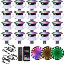 „WiFi RGBW+IC“ terasos įleidžiamasis grindų prožektorius, lauko LED, skersmuo 31 mm, 12 V terasos įleidžiamasis prožektorius, mini LED prožektoriai, terasos apšvietimas, IP67 atsparumas vandeniui, valdomas per programėlę, suderinamas su „Alexa“