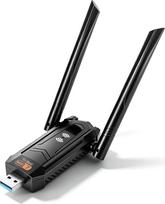 „WiFi 7“ WLAN raktas, 6500Mbps, „USB 3.0“ „WiFi 7“ adapteris kompiuteriui | Trijų dažnių belaidžio tinklo plokštė (2,4/5/6 GHz) su dviem 5 dBi antenomis, „Plug & Play“, suderinama su „Windows 11/10“, stacionariu kompiuteriu ir nešiojamuoju kompiuteriu
