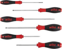 „Wiha SoftFinish“ (07152) atsuktuvų rinkinys, 6 vnt. | Atsuktuvų rinkinys kasdieniam naudojimui, rankdarbiams, pramonei | Atsuktuvai su plokščia ir kryžmine galvutėmis