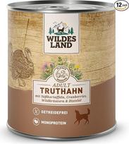„Wildes Land“ šlapias šunų maistas su laukinėmis žolelėmis ir usnių aliejumi, be glitimo, su papildoma mėsos dalimi, puikiai priimamas ir suderinamas