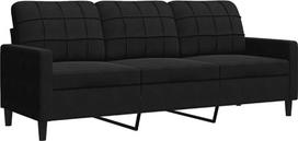 „Willood“ 3-vietė sofa, 180 cm, aksominė, juoda