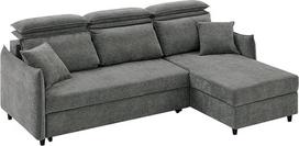 „WOLTU“ kampinė sofa su miego funkcija, išskleidžiama 3-vietė sofa-lova su reguliuojamais galvos atlošais ir nuimama juosmens pagalve, skirta svetainei ir miegamajam, šenilinė, 245 x 165 x 115 cm, pilka