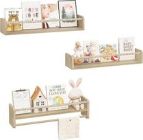 „Woltu“ vaikų lentynų rinkinys, 3 sieninės lentynos, natūralios | Montessori; medis; vaikų kambarys