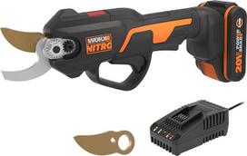 „Worx Nitro WG330E.1“ akumuliatorinės genėjimo žirklės, 20 V, bešepetėlis, 25 mm pjovimo galia | bešepetėlis variklis, 25 mm pjovimo galia, SK5 titano peilis, daugiau nei 2800 pjūvių, lengvas – 700 g, valdymas viena ranka, akumuliatorius ir įkroviklis