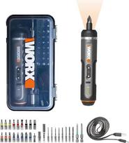 „WORX WX242“ akumuliatorinis atsuktuvas, 4 V + 30 antgalių | 5 Nm sukimo momentas, 7 sukimo momento lygiai, 320 apsisukimų per minutę, LED lemputė, 2 Ah akumuliatorius, USB-C įkrovimo laidas ir 29 priedų rinkinys