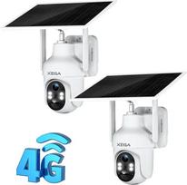 „Xega“ 4G LTE lauko stebėjimo kamera su baterija, SIM kortele ir saulės baterija, 2K 3 MP belaidė saulės baterija maitinama IP kamera be „Wi-Fi“, skirta lauko sąlygoms, spalvotas/IR naktinis matymas, dvipusis garso ryšys, PIR jutiklis, debesų saugykla/TF