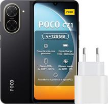 „XIAOMI Poco C71“ išmanusis telefonas, 4+128GB, 6,88 colio ekranas, „Android 15“, IPS LCD, 120 Hz, juodos spalvos, 600 nitų, „Unisoc T7250“ procesorius, su įkrovikliu, be NFC