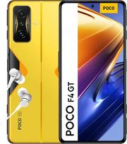 „Xiaomi Poco F4 GT 5G“ išmanusis telefonas + ausinės, 12 + 256GB mobilusis telefonas be sutarties, 6,67 colio 120 Hz E4 AMOLED ekranas, 64 MP triguba kamera, 4700 mAh, 120 W „HyperCharge“, geltonos spalvos (išskirtinai „Amazon DE“), „Alexa“ laisvų rankų
