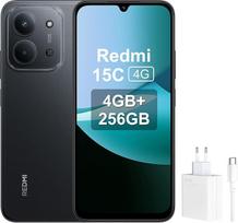 „XIAOMI Redmi 15C“ išmanusis telefonas, 4 + 256GB, „Black Midnight“ spalvos, 6,9 colio ekranas, 120 Hz, „MediaTek Helio G81-Ultr“, 50 MP kamera, 6000 mAh, į komplektą įeina 67 W įkroviklis