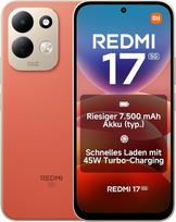 „XIAOMI REDMI 17 5G“, išmanusis telefonas, 4 + 128GB, oranžinės spalvos, 7500 mAh baterija, 45 W