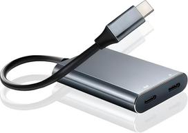 „XREA L Hub“ įkrovimo ir atkūrimo adapteris, USB-C į AR akinius adapteris, skirtas „XREAL One/Air 2 Pro“, „Viture“, suderinamas su „ROG Ally“, „Switch“, „iPhone 17“, „16“, „15“ arba „Type C“, palaiko 65 W greitąjį įkrovimą ir 60 Hz, pilkos spalvos