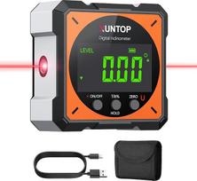 „XUNTOP“ skaitmeninis kampmatis su lazeriniu gulsčiuku, inklinometru ir LCD ekranu, „Type-C“ sąsaja, IP54 atsparumas vandeniui, magnetinė lygiavimo dėžutė, skirta medžio apdirbimui, statyboms, apdailai ir savarankiškiems darbams