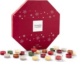 „Yankee Candle“ Advento kalendorius 2025 – aromatinių žvakių dovanų rinkinys: 24 aromatinės žvakutės ir 1 žvakutės laikiklis – dovanos moterims
