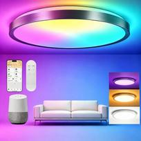 „Yeelight“ išmanusis lubinis šviestuvas, LED lubinis šviestuvas, RGB šviestuvai, montuojami arti lubų, 50 W, 3000 liumenų, 2700 K–6500 K, reguliuojamo ryškumo lempa, suderinama su „Alexa“ (tinka savarankiškam montavimui), skirta svetainei, miegamajam, vir