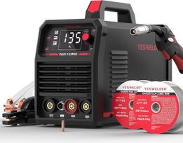 „Yeswelder“ 135 A MIG su šerdimi vielos suvirinimo aparatas be dujų, su 2 ritėmis su šerdimi vielos | 230 V „3-in-1“ su šerdimi vielos suvirinimo aparatas, „Flux MIG“/„Lift TIG“/„MMA“, skaitmeninis LED ekranas