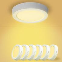 „Yexati“ 6 vnt. rinkinys. LED lubų šviestuvas, plokščias, apvalus, 15 W, 3000 K, 1620 LM, IP44, atsparus vandeniui, modernus vonios kambario šviestuvas, lubinis virtuvės šviestuvas, baltos spalvos, skirtas virtuvei, vonios kambariui, miegamajam, prieškamb