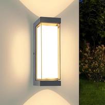 „YindaLux“ LED lauko sieninis šviestuvas, IP65 atsparus vandeniui, 3000 LM, 3000 K, antracito spalvos | 24 W, 230 V, šilta balta, aliuminio sieninis šviestuvas vidaus ir lauko naudojimui, šviesos kryptis į viršų ir į apačią, lauko sieniniai šviestuvai ter