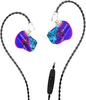 „Yinyoo KBEAR Storm“ ausinės su laidu (IEM), kristalinio skaidrumo garsas, 3,5 mm jungtis, skirtos muzikantams, dainininkams ir muzikai (mėlynos ir violetinės spalvos su mikrofonu)