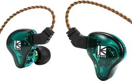 „Yinyoo KBEAR KS2“ IEM, stereofoninės ausinės su giliais baisais, „HiFi“ ausinės su ausų antdėklais, triukšmo slopinimo funkcija, hibridinės 1BA 1DD ausinės su nuimamu kabeliu, skirtos bėgimui ir vaikščiojimui (su mikrofonu, žalios KS2)