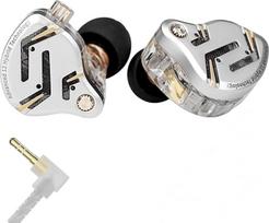 „Yinyoo KZ ZS12 Pro“ 2–51 mm IEM ausinės, 5BA+1DD hibridinis garsiakalbis, „Hi-Fi“ garso kokybė, gilūs bosai, IEM ausinės, skirtos žaidimams, muzikantams ir audiofilams (sidabrinės, be mikrofono)