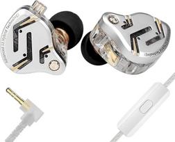 „Yinyoo KZ ZS12 PRO“ ausinės su įdedamais garsiakalbiais, 5BA+1DD 6 hibridiniai garsiakalbiai, žaidimų ausinės, laidinės ausinės, aukštos kokybės garso aiškumas, IEM ausinės, skirtos žaidėjams, muzikantams, dainininkams ir audiofilams (sidabrinės su