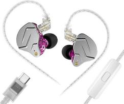 „Yinyoo KZ ZSN Pro“ ausinės su USB-C jungtimi ir mikrofonu, violetinės spalvos