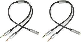 „Yinyoo“ 2 vnt. rinkinys: USB-C į 2 x 3,5 mm ausinių kištukų adapteris, 2-in-1 USB-C garso skirstytuvas su DAC mikroschema, skirtas TRRS ausinėms, žaidimų ausinėms, nešiojamiesiems kompiuteriams, planšetėms, mobiliesiems telefonams – suderinamas su „MacBo
