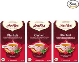 „YOGI TEA Mentale Klarheit“, ekologiškos žolelių arbatos su ženšeniu, citrinžole ir eukaliptu, be kofeino, „Yogi Tea“ pakuotė iš 3 vnt., 3 x 17 maišelių (51 arbatos maišelis)