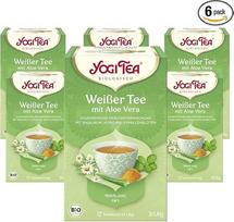 „Yogi Tea“ baltoji arbata su aloe vera, 6 x 17 maišelių (102 arbatos maišeliai) | Ajurvedinė ekologiška prieskonių ir žolelių arbata, baziliko, ciberžolės ir ramunėlių žiedų mišinys
