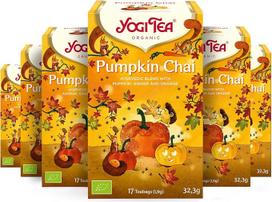 „Yogi Tea“ „Pumpkin Chai“, 6 x 17 maišelių (102 arbatos maišeliai) | Ajurvedinė ekologiška prieskonių ir žolelių arbata, natūraliai be kofeino, moliūgų, imbiero ir apelsinų mišinys