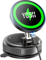 „YOSH“ 15 W „MagSafe“ automobilinis įkroviklis su vakuuminiu siurbtuku
