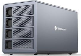 „Yottamaster“ 4 lizdų kietųjų diskų korpusas su grandininiu sujungimu, išorinis „Type-C“ 10Gbps kietųjų diskų korpusas, palaiko 4 x 18 TB, USB-C grandininis sujungimas su 2 kitais USB įrenginiais, užtikrinantis iki 192 TB talpą [FS4C3]