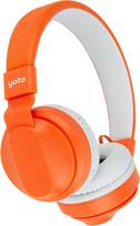 „Yoto“ belaidės „Bluetooth“ ausinės su kelioniniu maišeliu – oranžinės spalvos, lengvos ir reguliuojamos, su garso stiprumo ribotuvu, užtikrinančiu saugų klausymąsi