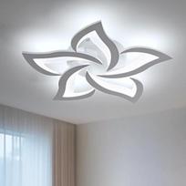 „Yuanfenghua“ LED lubinis šviestuvas, vienos spalvos miegamojo šviestuvas, svetainės šviestuvas, modernus lubinis apšvietimas, gėlių formos sietynas, 5 lemputės / 6500 K / 63 cm