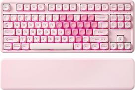 „YUNZII B87 TKL“ belaidė mechaninė klaviatūra (rožinė, „Milk v2 Linear“)