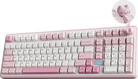 „YUNZII B98 PRO QMK/VIA“ žaidimų klaviatūra (rožinė, „Milk V2“ linijiniai jungikliai)