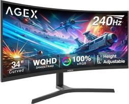 „Z-Edge AGEX“ 34 colių 240 Hz išlenktas žaidimų monitorius, 3440 x 1440 VA, DP 1.4, HDMI 2.1 | Itin platus 21:9 išlenktas ekranas, 1500R, UWQHD, 1 ms MPRT, 350 cd/m² ryškumas, „Adaptive Sync“, PiP, PbP, reguliuojamas aukštis