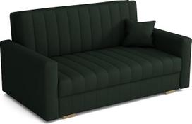 „Zanzibar“ maža sofos-lova, 3-vietė sofa, 153 cm pločio, sofa su miego funkcija, sofos-lova su daiktų dėže, sofa su miego funkcija, maža, žalia
