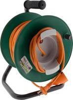 „Zenitech“ kabelio ritė be kištuko – 2 x 1,5 mm² – 25 m – metalinis pagrindas su apsauga nuo perkrovos – žalia/oranžinė