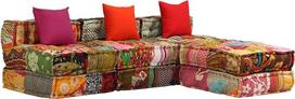 „ZEYUAN“ 3 vietų modulinis pufas, sofos, mažos sofos, sofos, miegamasis, sofos, paauglių kambarys, poilsio sofa, iš skirtingų audinių sujungta medžiaga