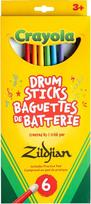 „Zildjian Crayola“ vaikų būgnų lazdelės, 6 vnt. rinkinys su treniruočių pagalvėle