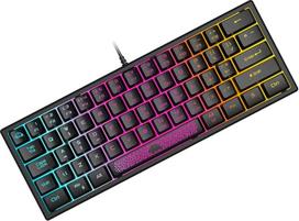 „ZIYOU LANG Mini 60 %“ žaidimų klaviatūra, membraninė žaidimų klaviatūra su pusiau mechaninėmis klavišais, kompaktiška, 62 klavišai, optinis „RGB Chroma“ apšvietimas, „QWERTY“ išdėstymas, skirta asmeniniam kompiuteriui, nešiojamajam kompiuteriui, „Mac“, k