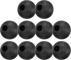 „Zoegneer“ 10 vnt. plastikiniai, guma padengti sporto salės skriemulių kabelio rutuliai su stabdžiais, juodi (40 mm)