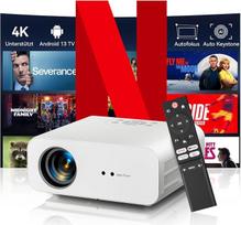 „ZOOMCAT“ projektorius, palaikantis 4K raišką, suderinamas su „Netflix“, 1200 ANSI, automatinis fokusavimas, „Wi-Fi 6“